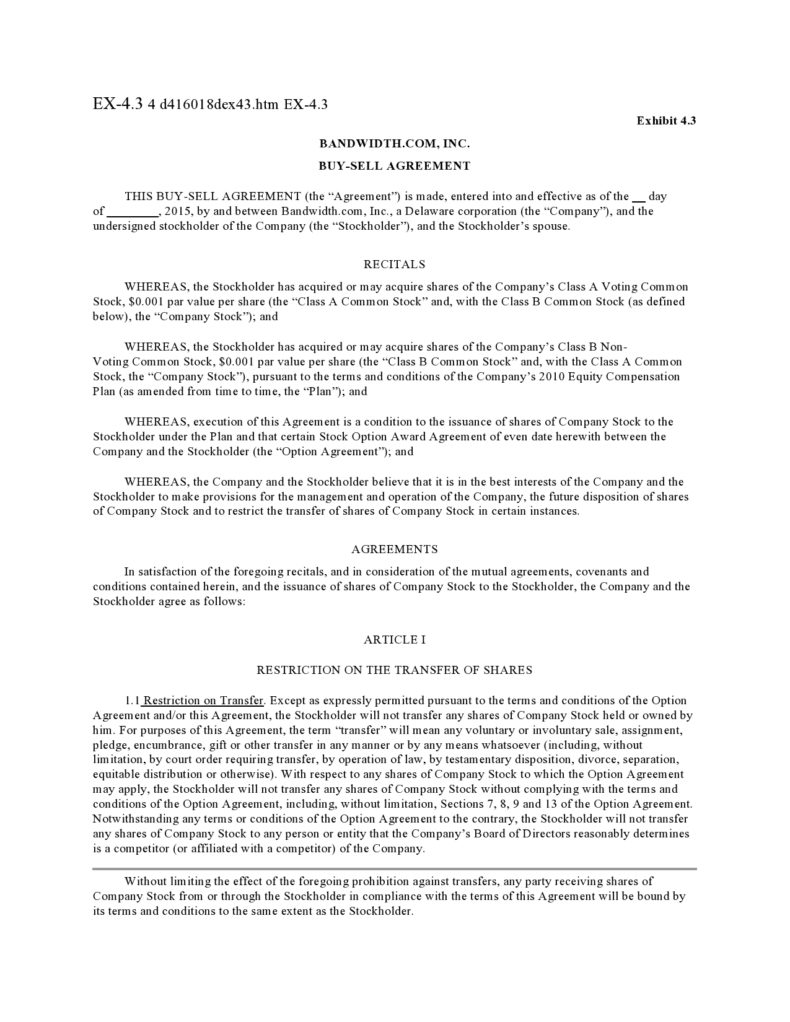 44 Free BuySell Agreement Templates (& Samples)