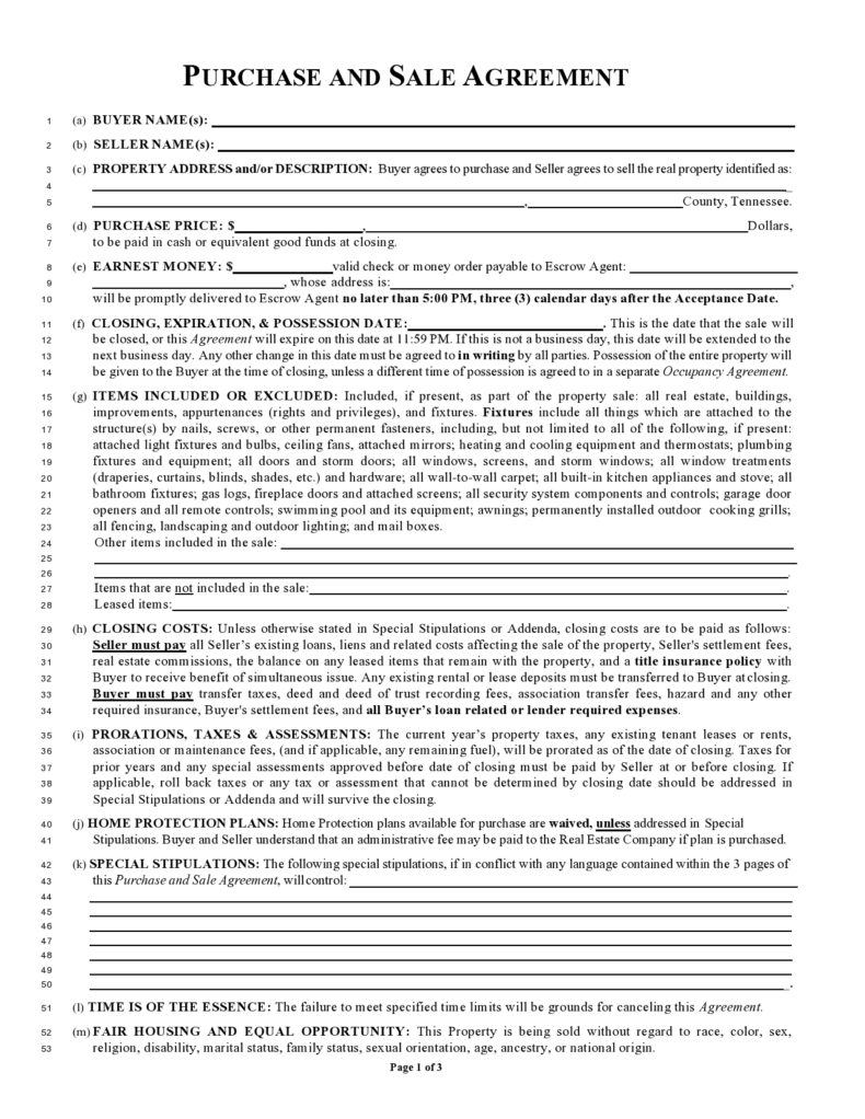 44 Free Buy Sell Agreement Templates ( Samples)