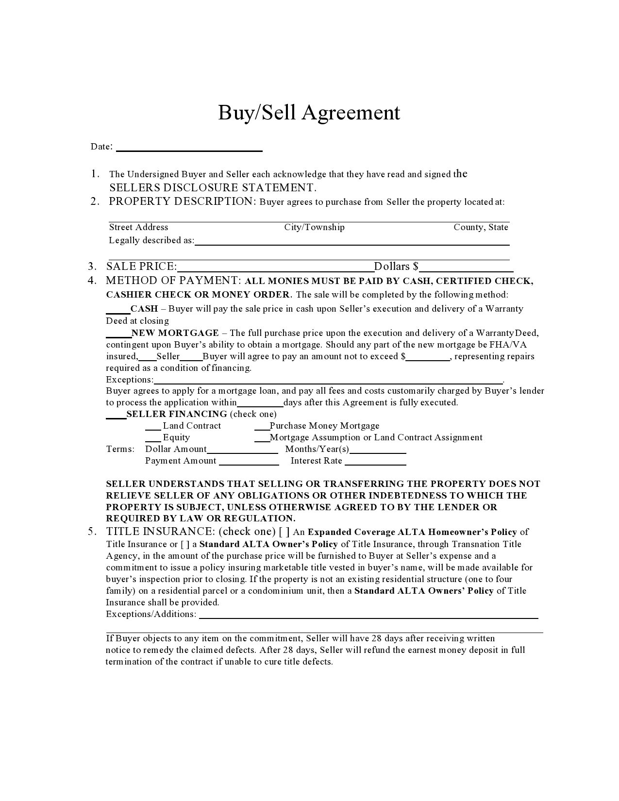 Free buy sell agreement 34