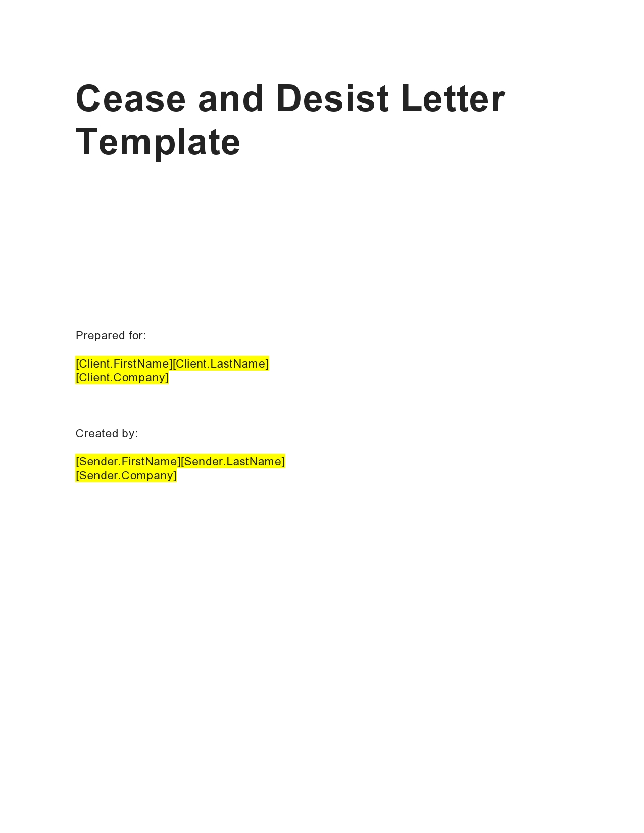 Free cease and desist defamation letter 18