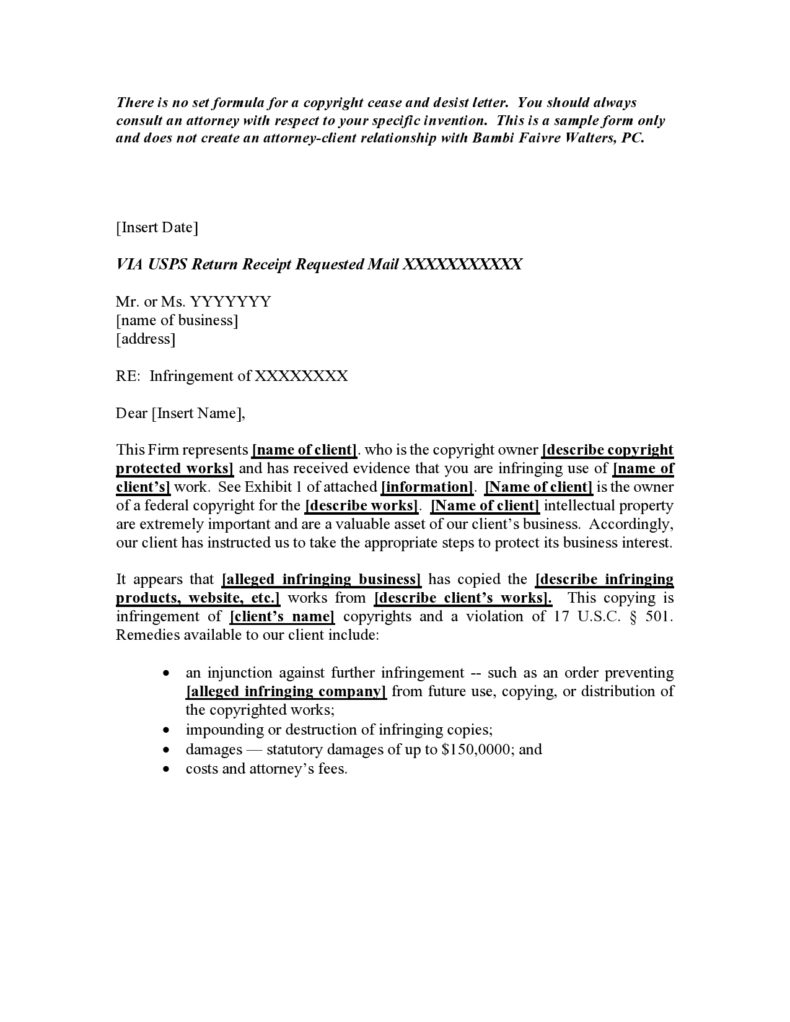 40 Effective Cease and Desist Defamation Letters ᐅ TemplateLab 40 Effective Cease and Desist Defamation Letters ᐅ TemplateLab