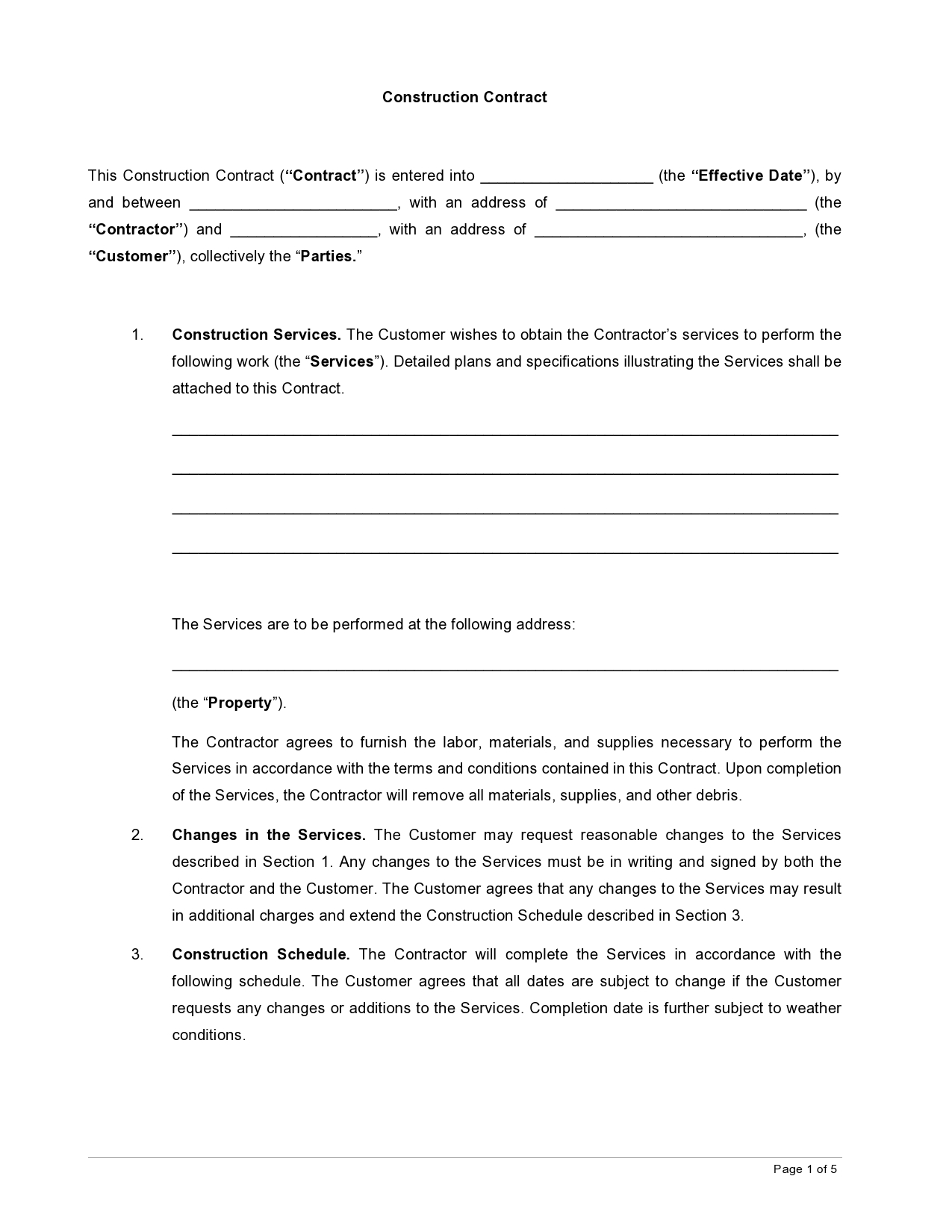 Free construction contract template 04