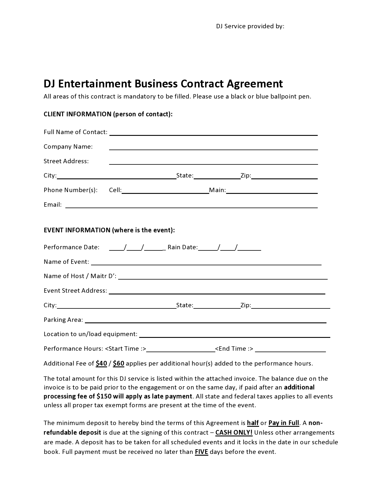 Free dj contract 22