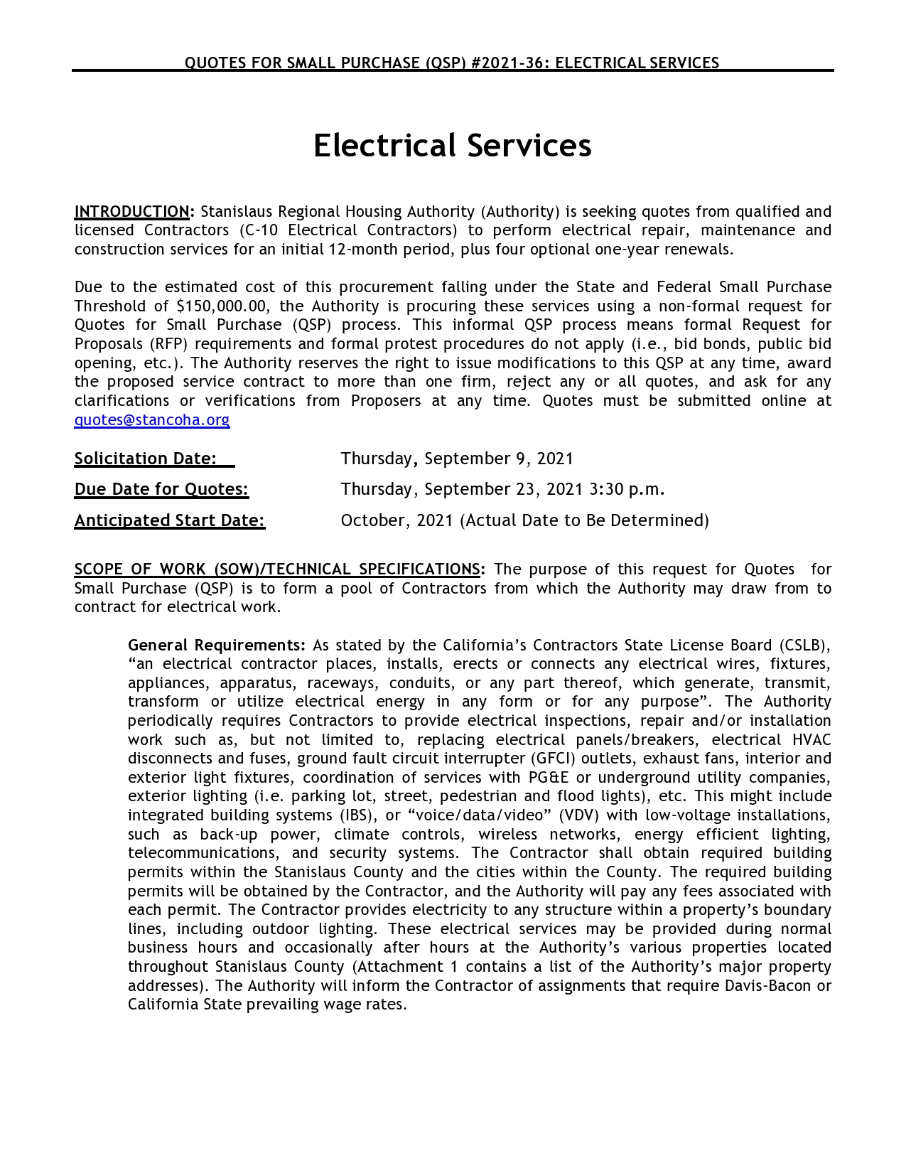 Free electrical contract 13