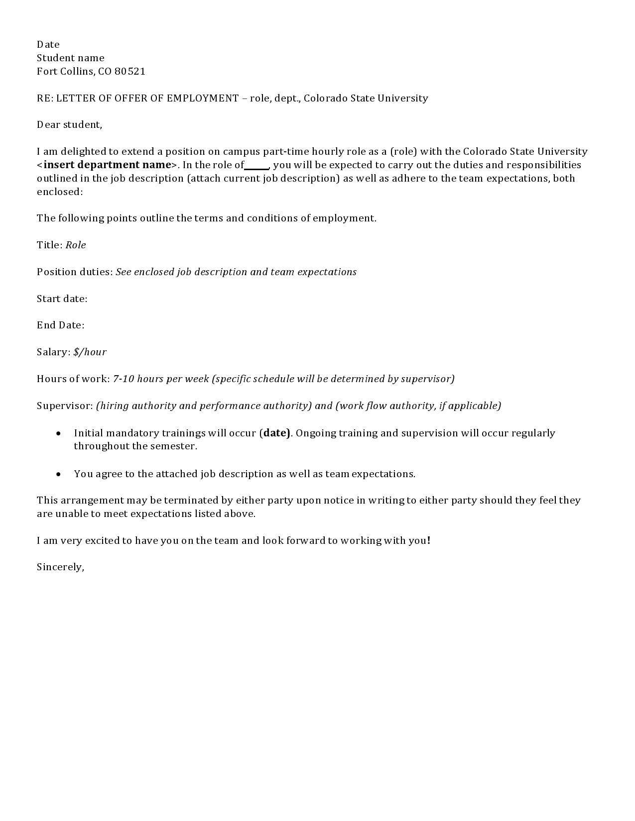 Free employment offer letter template 24