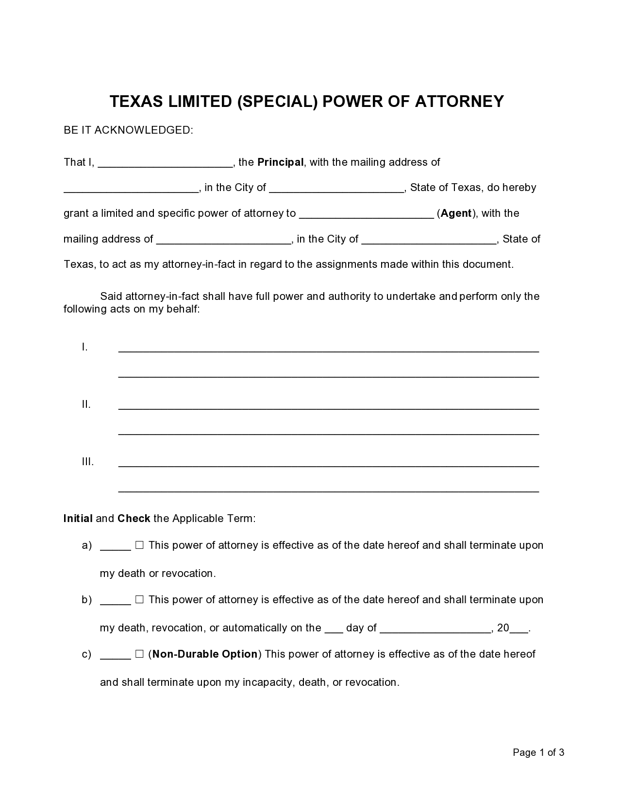 Free limited power of attorney 10
