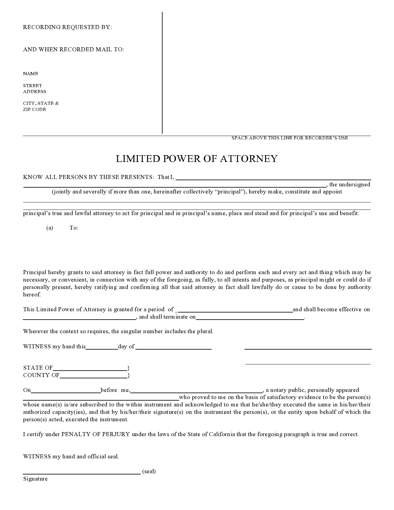 Free limited power of attorney 18