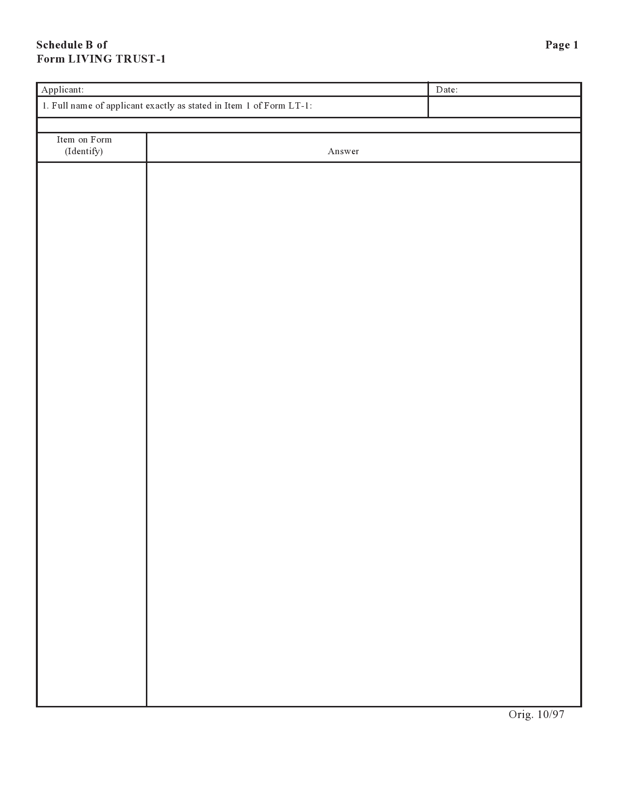 Free living trust forms 11