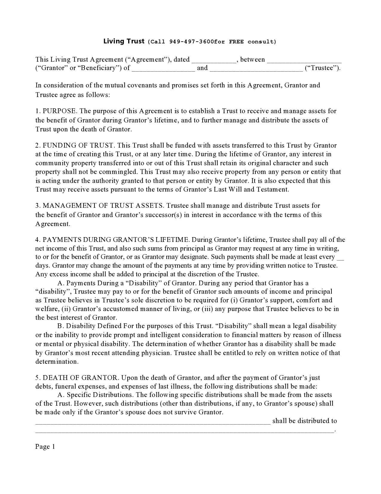 Free living trust forms 19