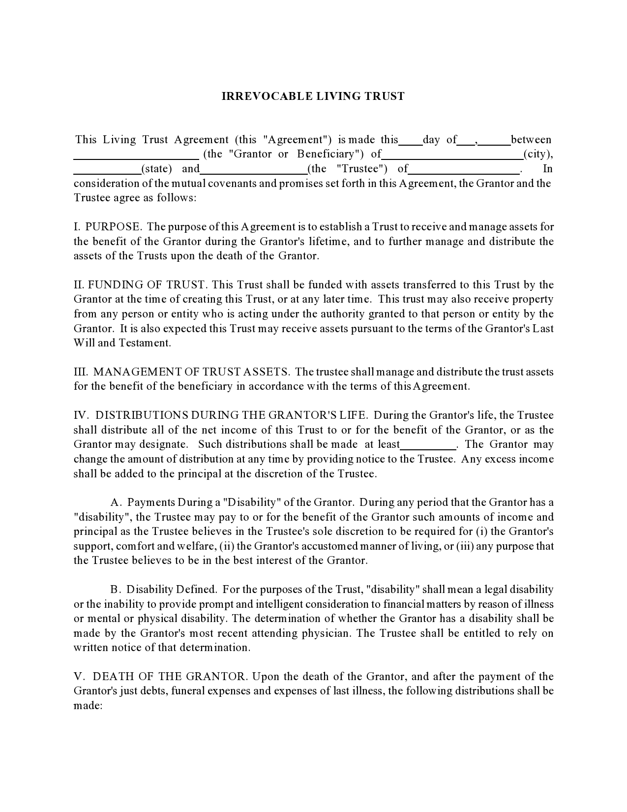 Free living trust forms 26