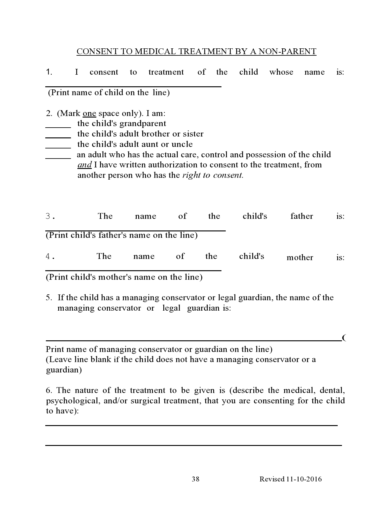 Free medical consent form for minor 11