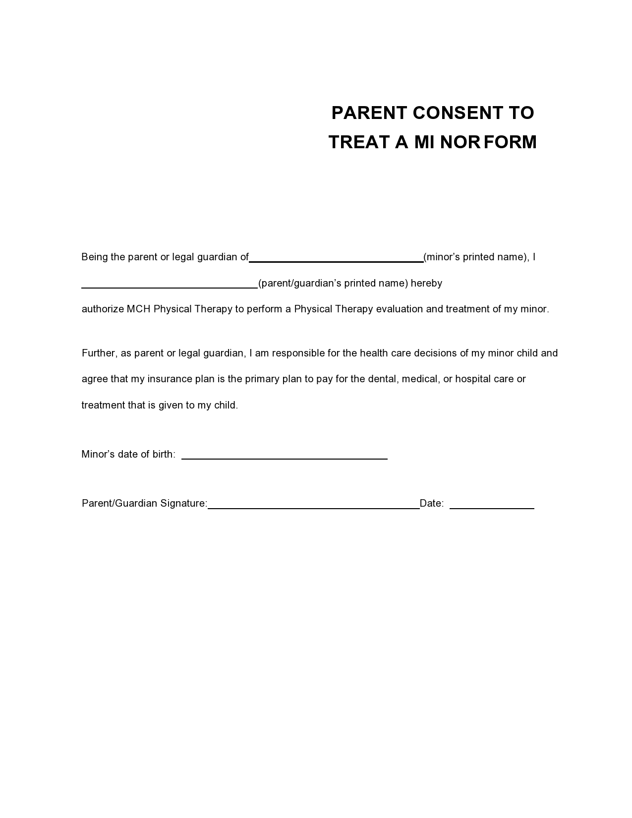 Free medical consent form for minor 25
