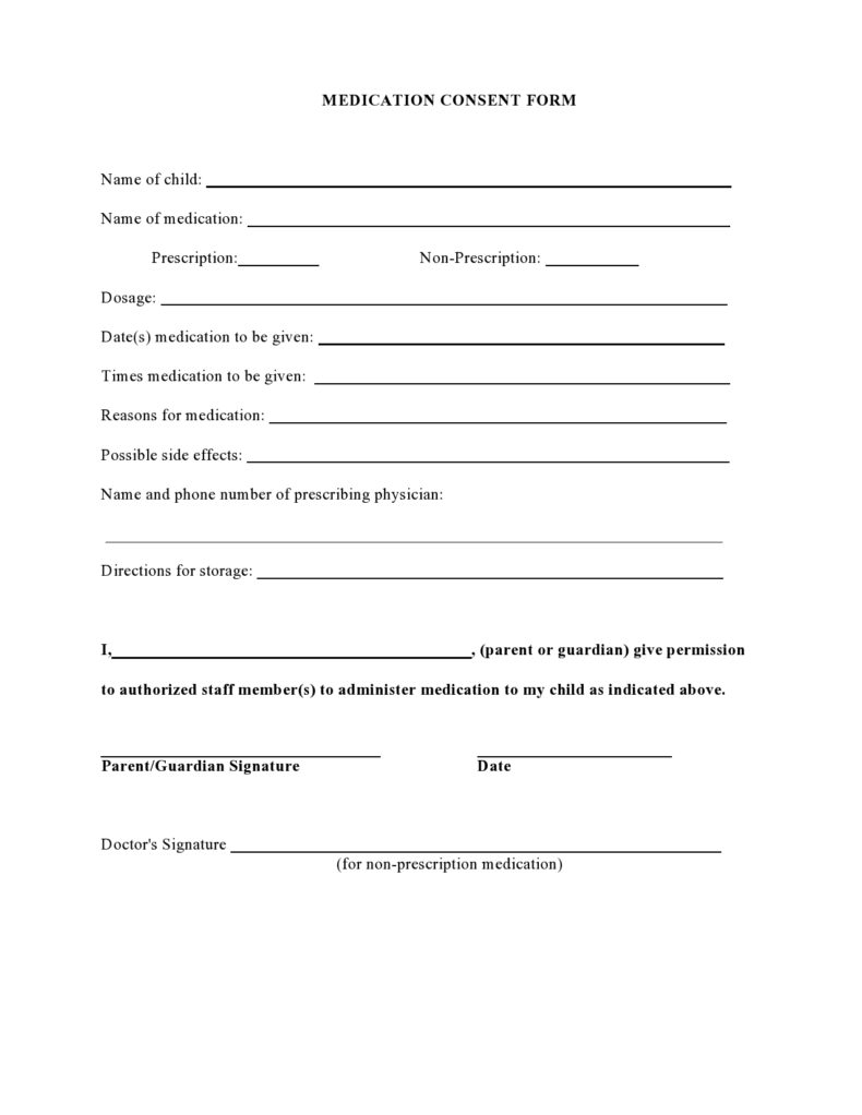 43 Printable Medical Consent Forms For Minor Free 2487