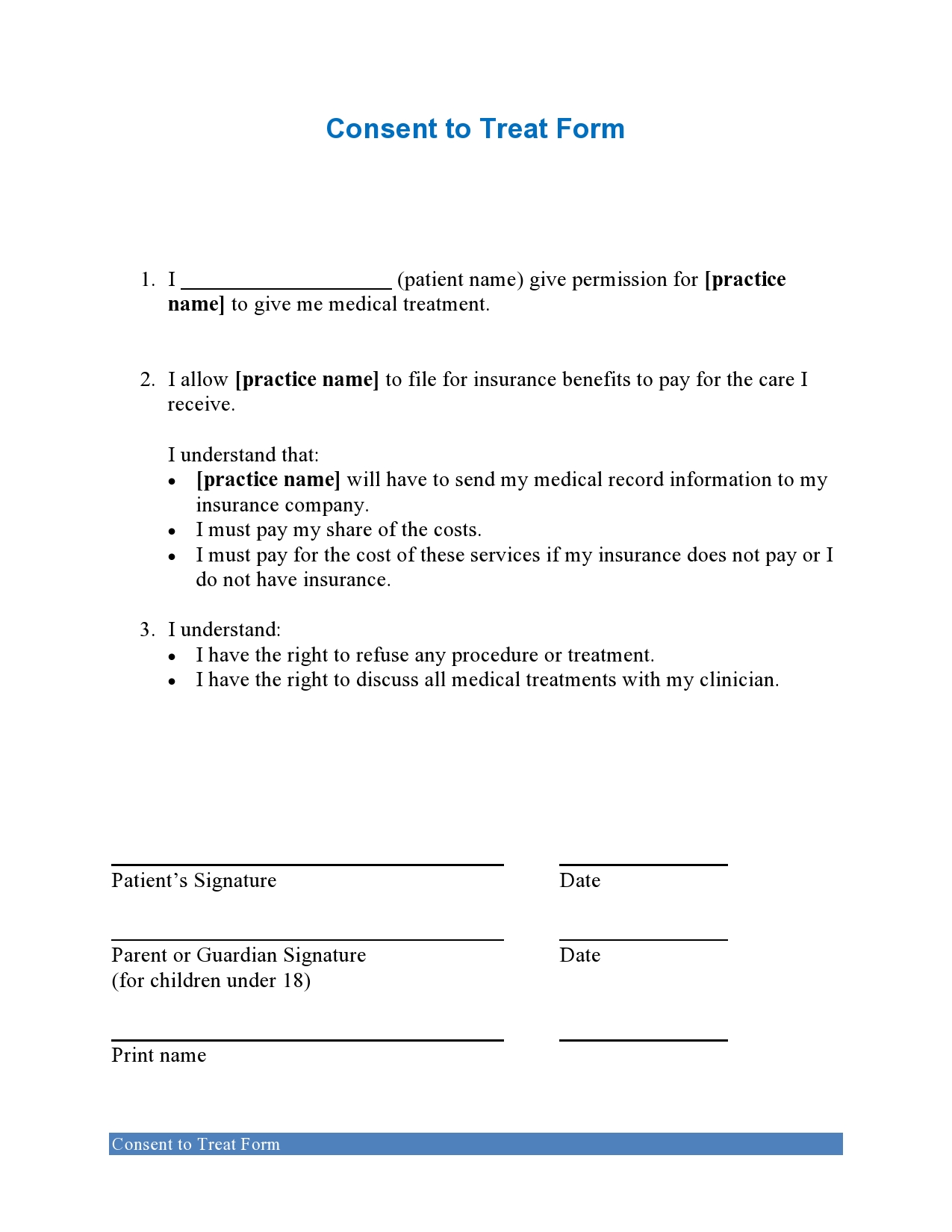 Free medical consent form for minor 31