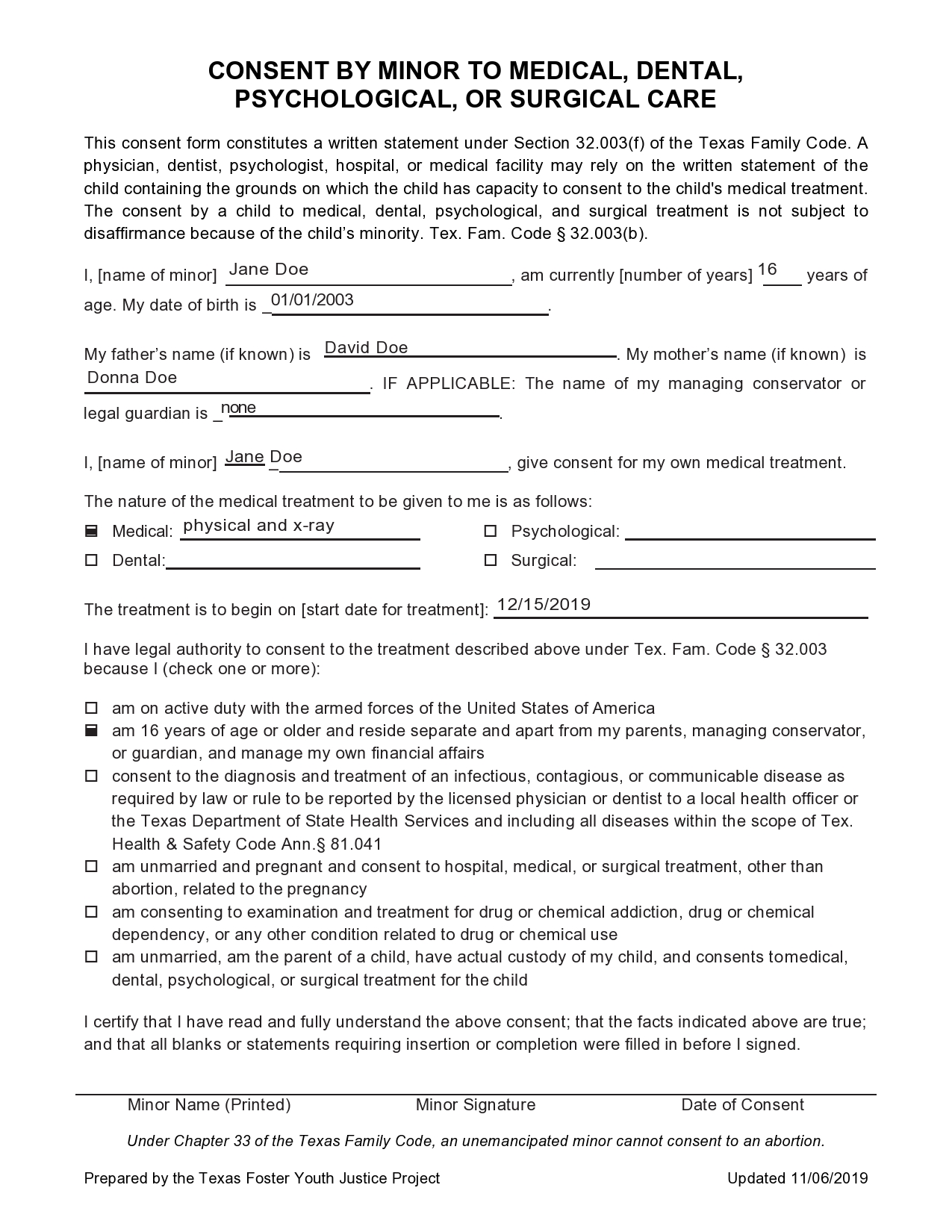 Free medical consent form for minor 36