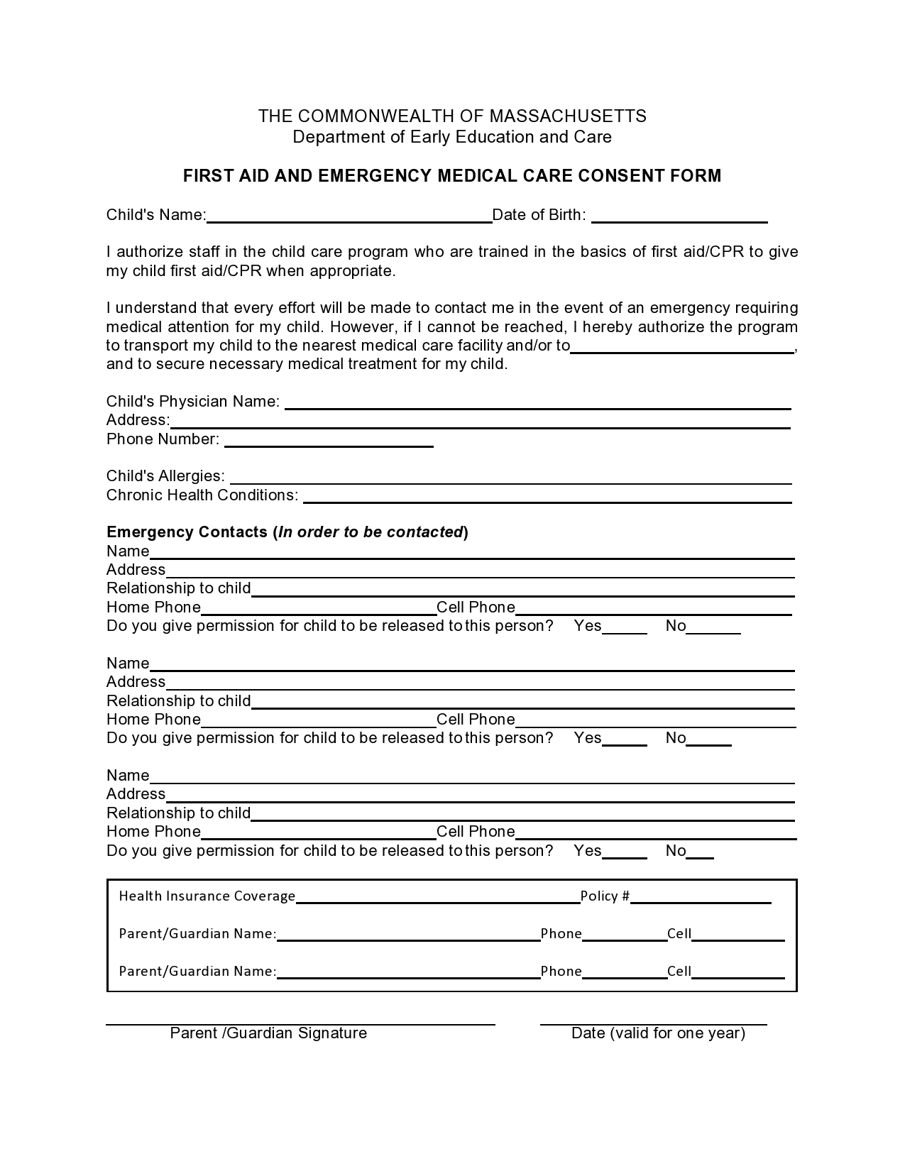 Free medical consent form for minor 43