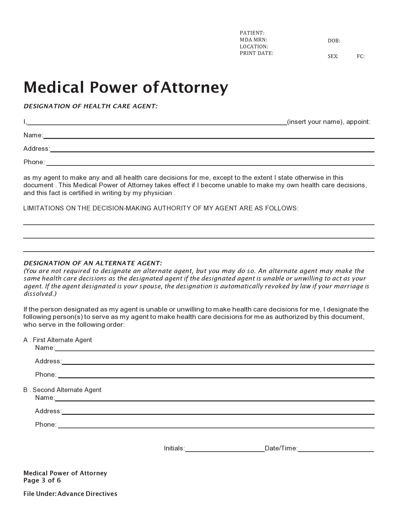 Free medical power of attorney 10