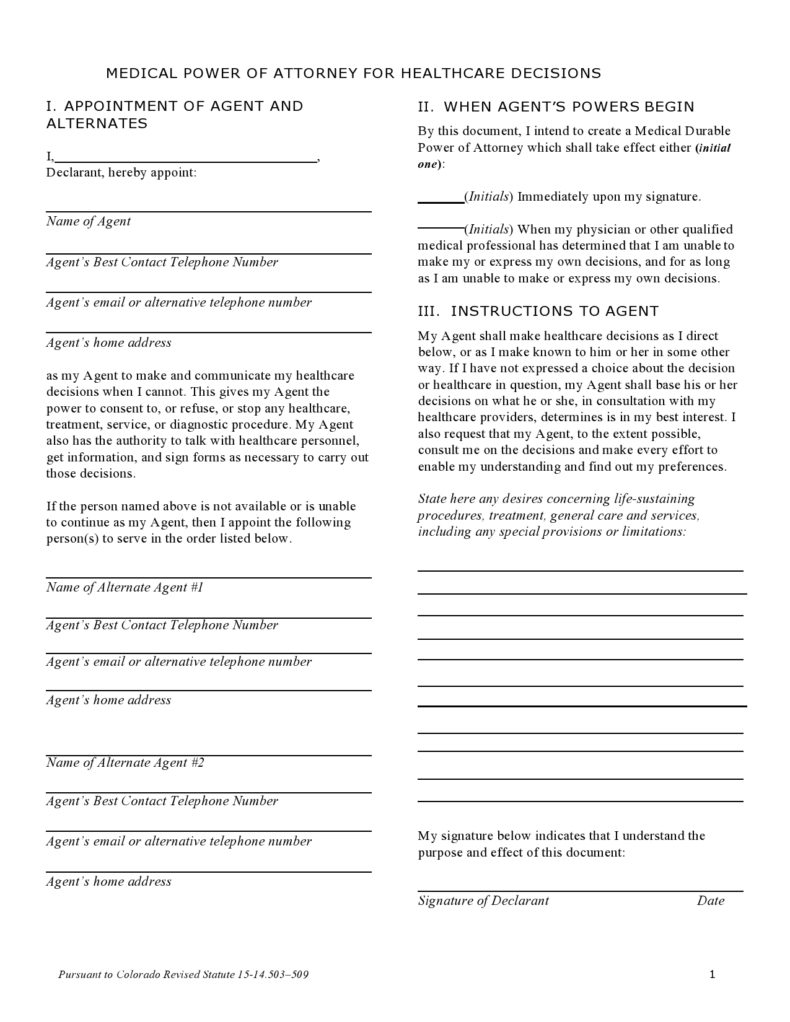 39 Free Medical Power Of Attorney Forms [All States]