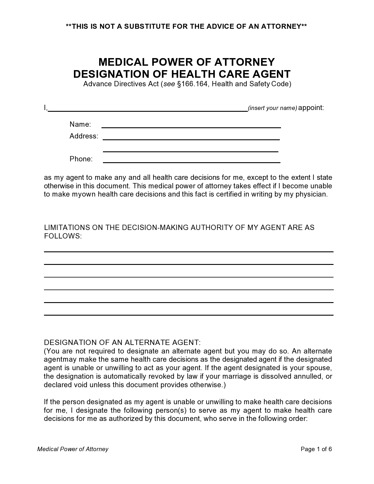 Free medical power of attorney 39