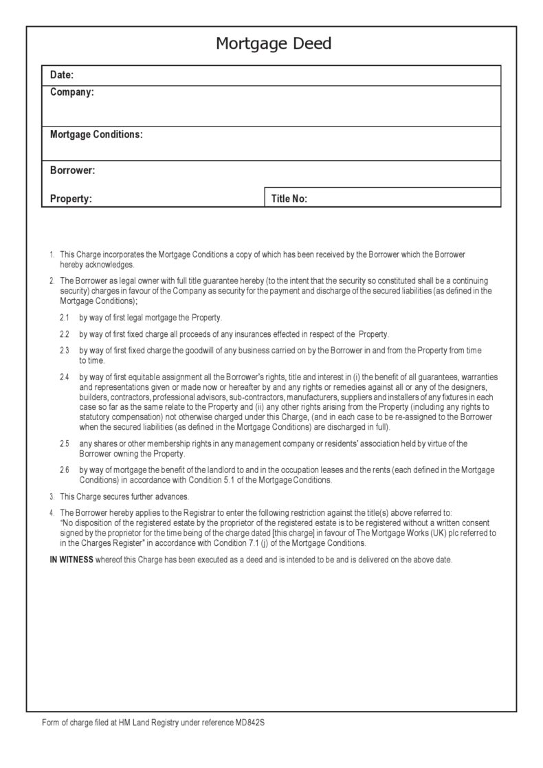 46 Great Mortgage Deed & Mortgage Agreement Samples [Free]