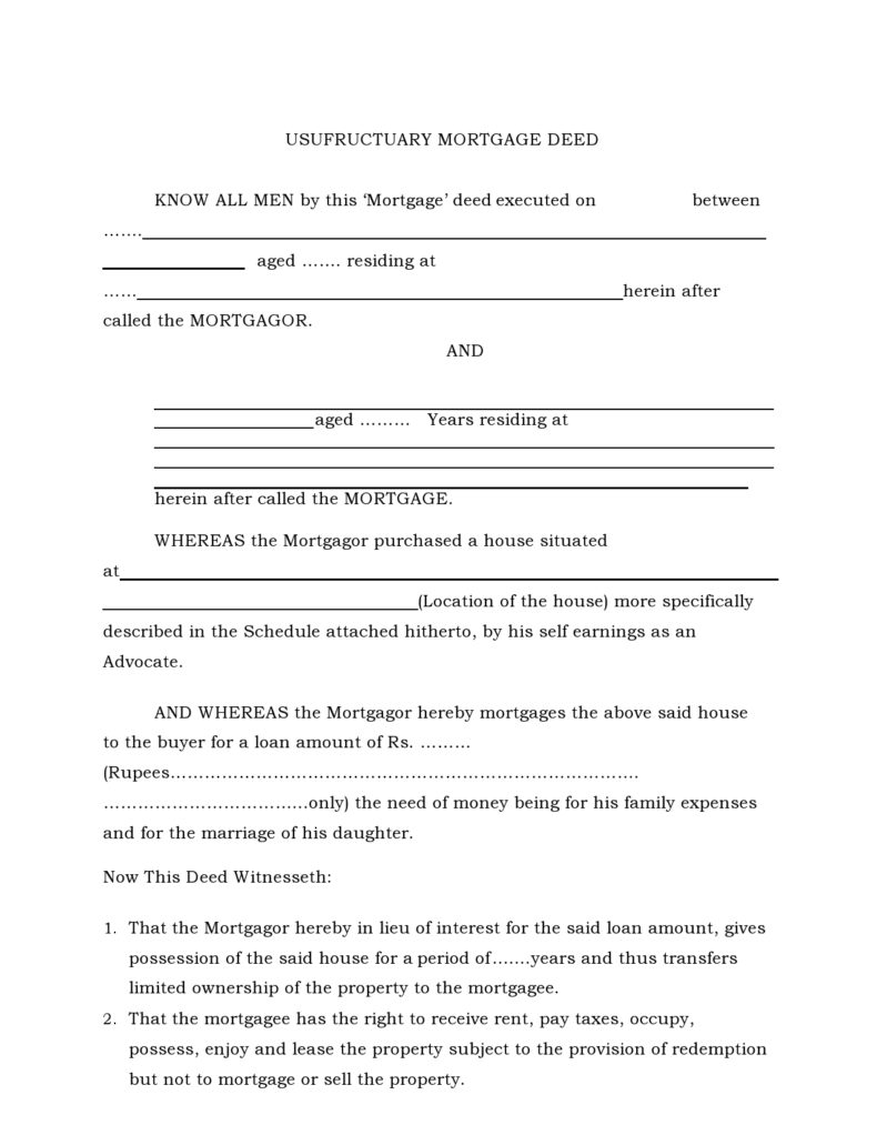 46 Great Mortgage Deed & Mortgage Agreement Samples [Free]