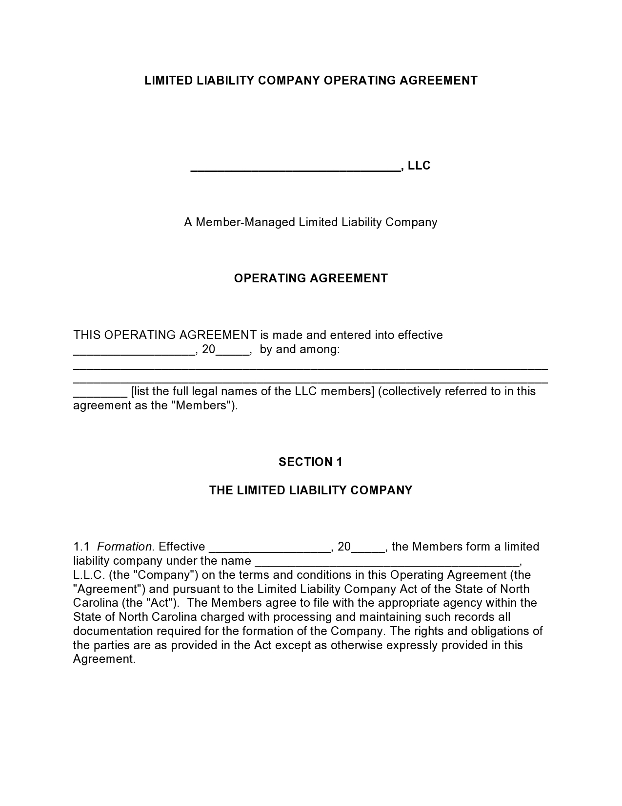Free operating agreement amendment 22