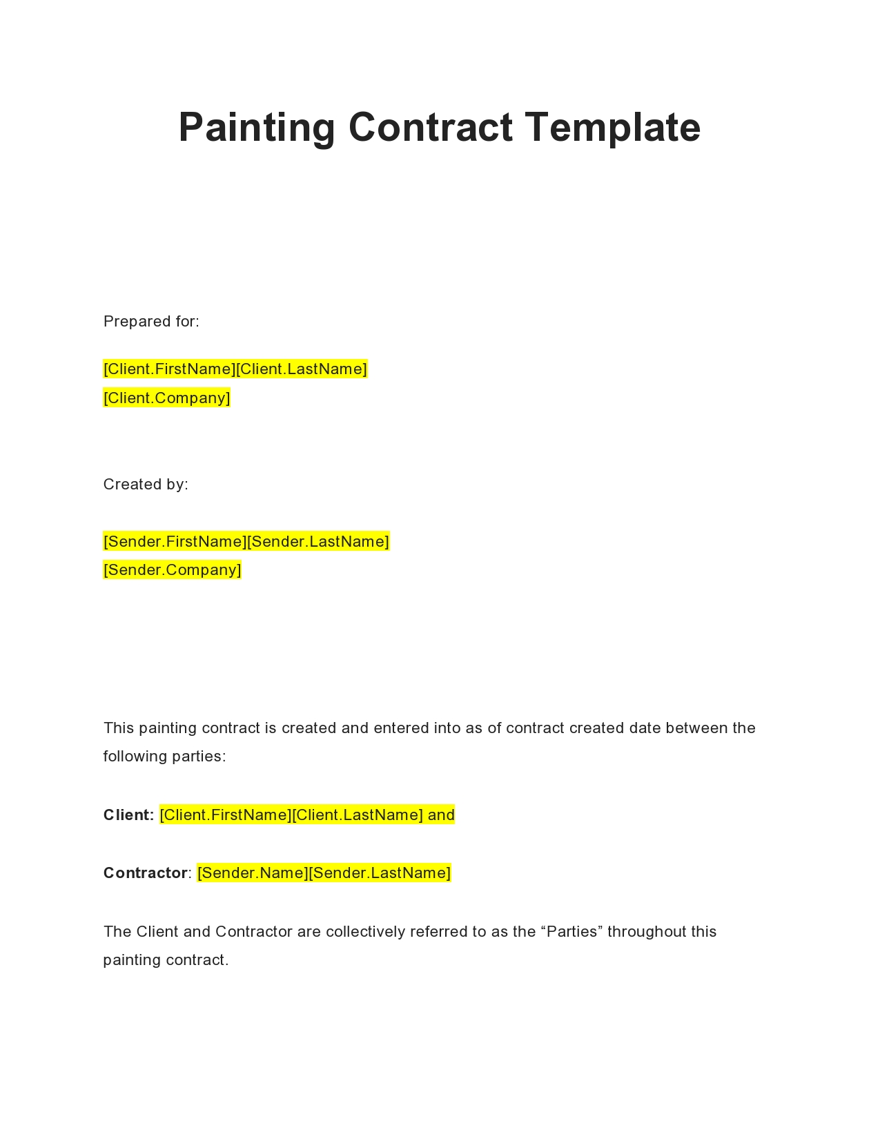Free painting contract 08