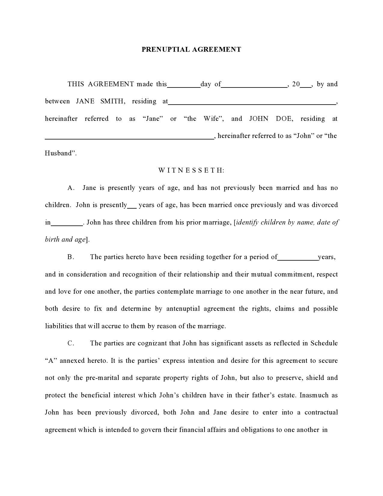 Free postnuptial agreement template 14