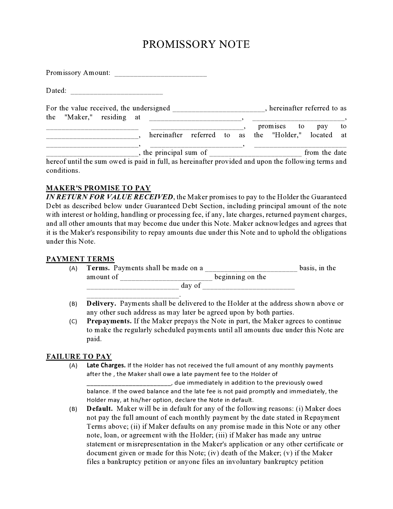 Free promissory note template 06