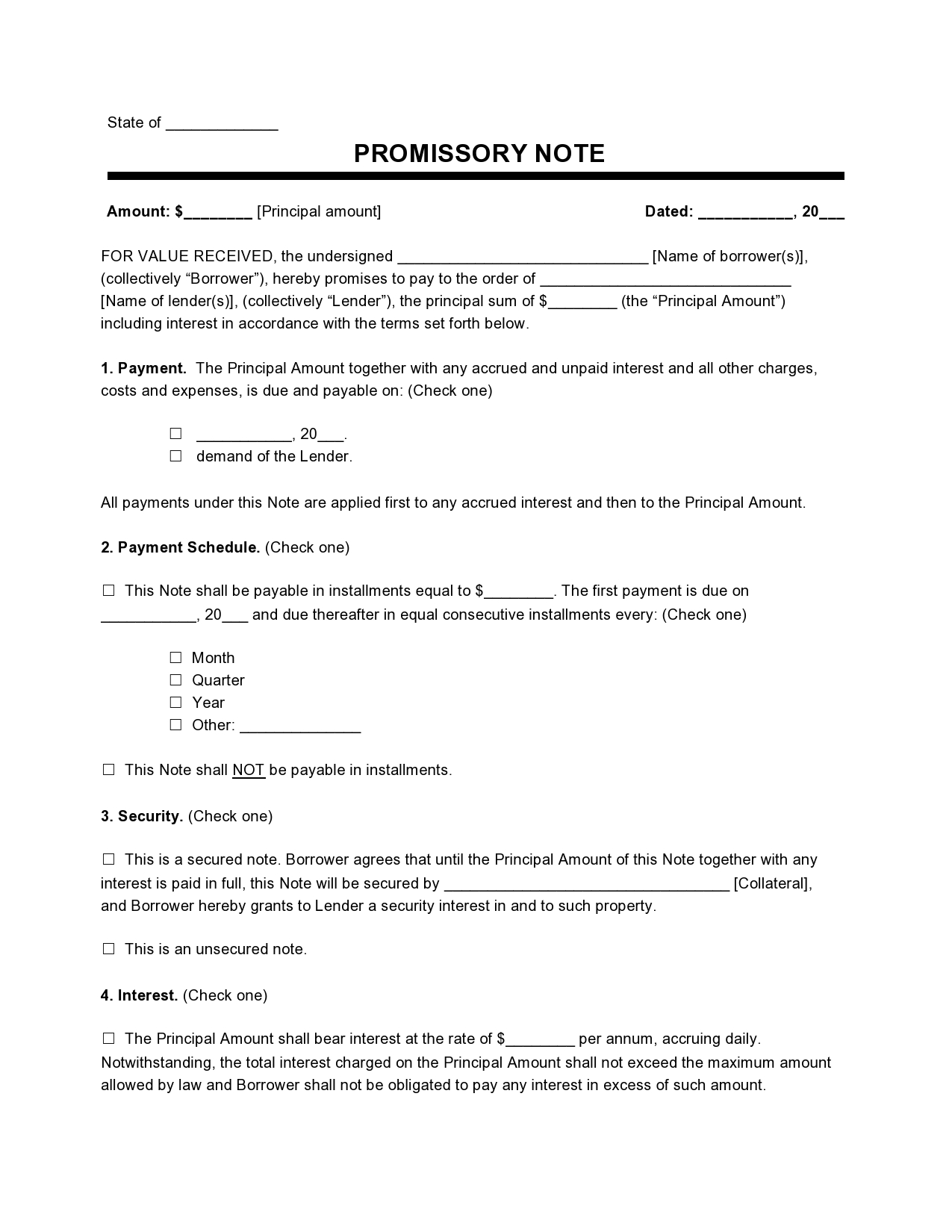 Free promissory note template 08