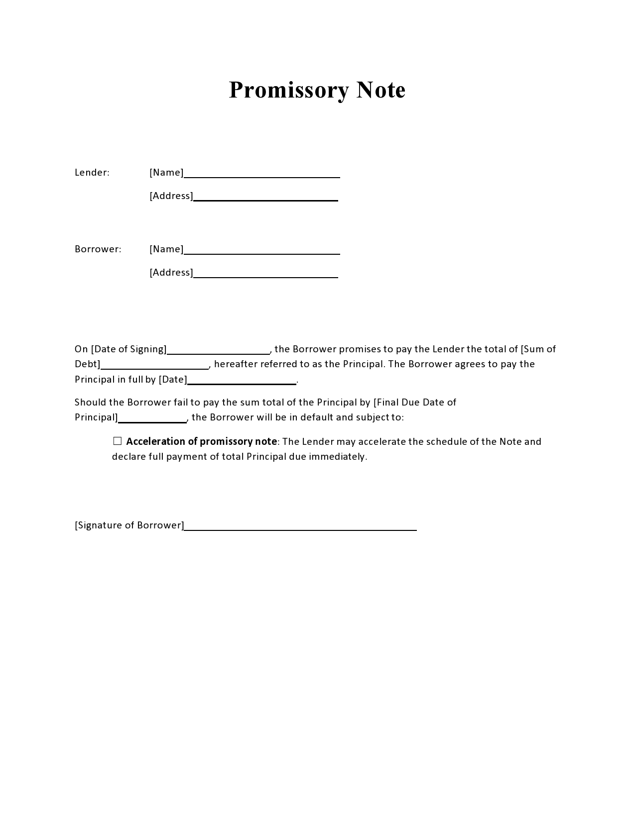 Free promissory note template 09