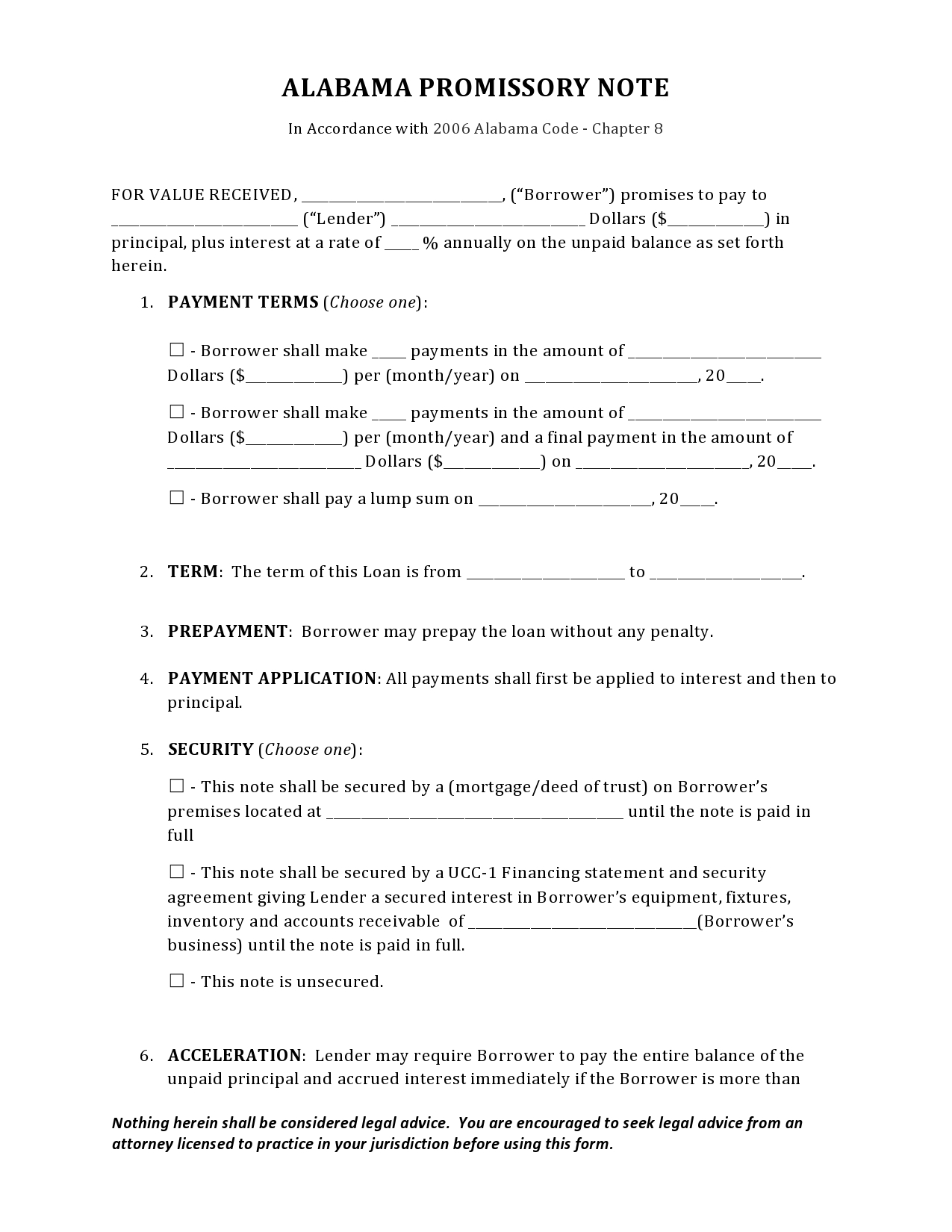 Free promissory note template 17