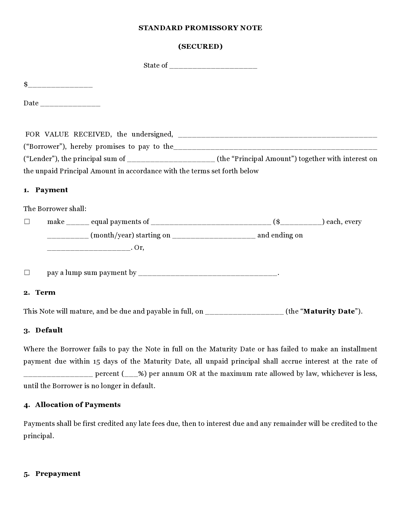 Free promissory note template 21