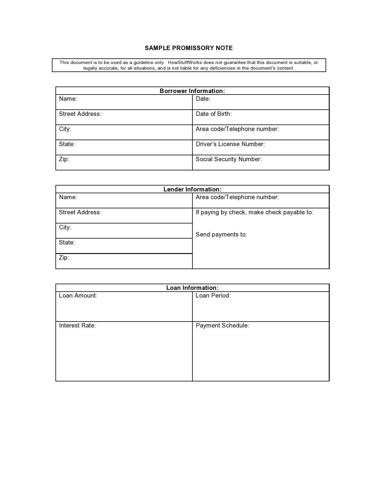 Free promissory note template 31