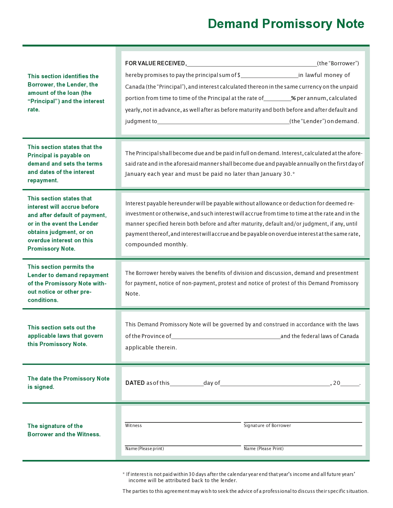 Free promissory note template 38