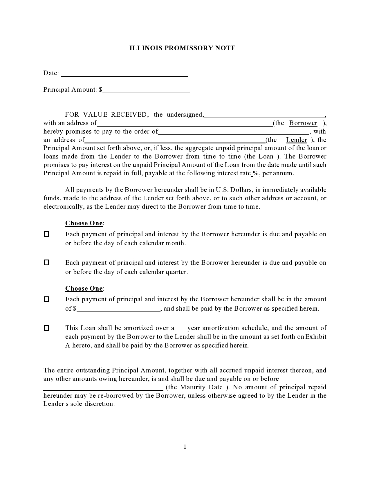 Free promissory note template 40