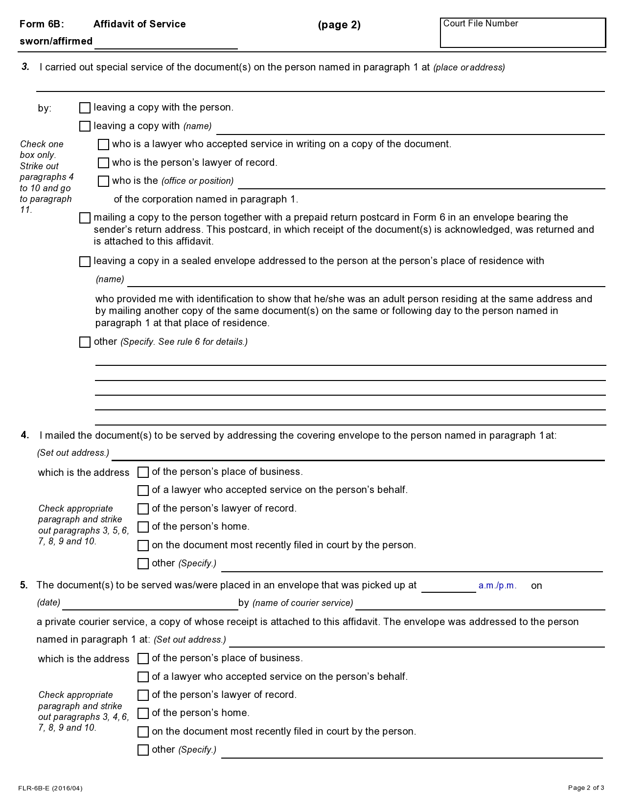 Free proof of service form 13