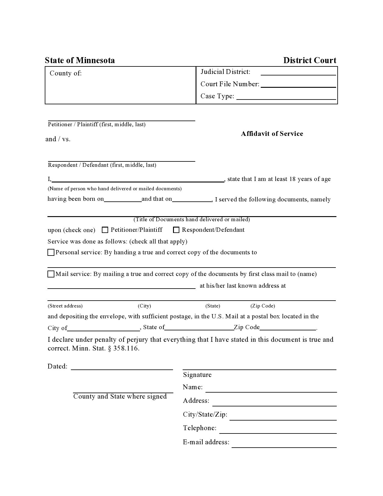 Free proof of service form 14