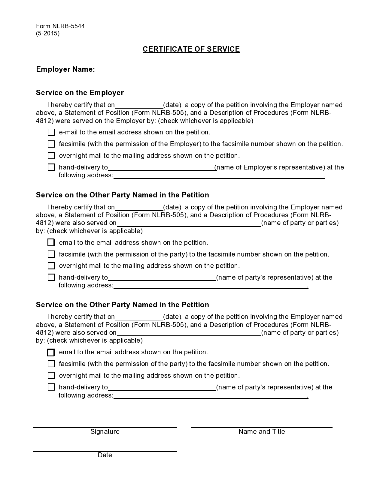 Free proof of service form 33