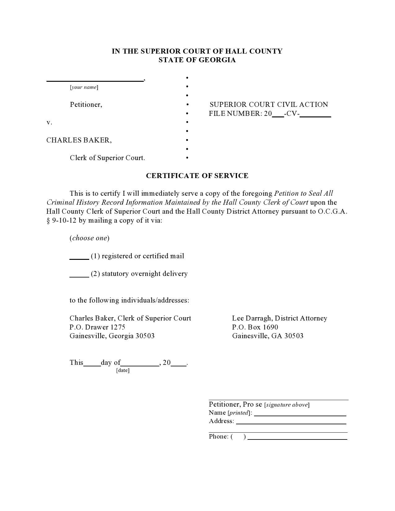 Free proof of service form 35