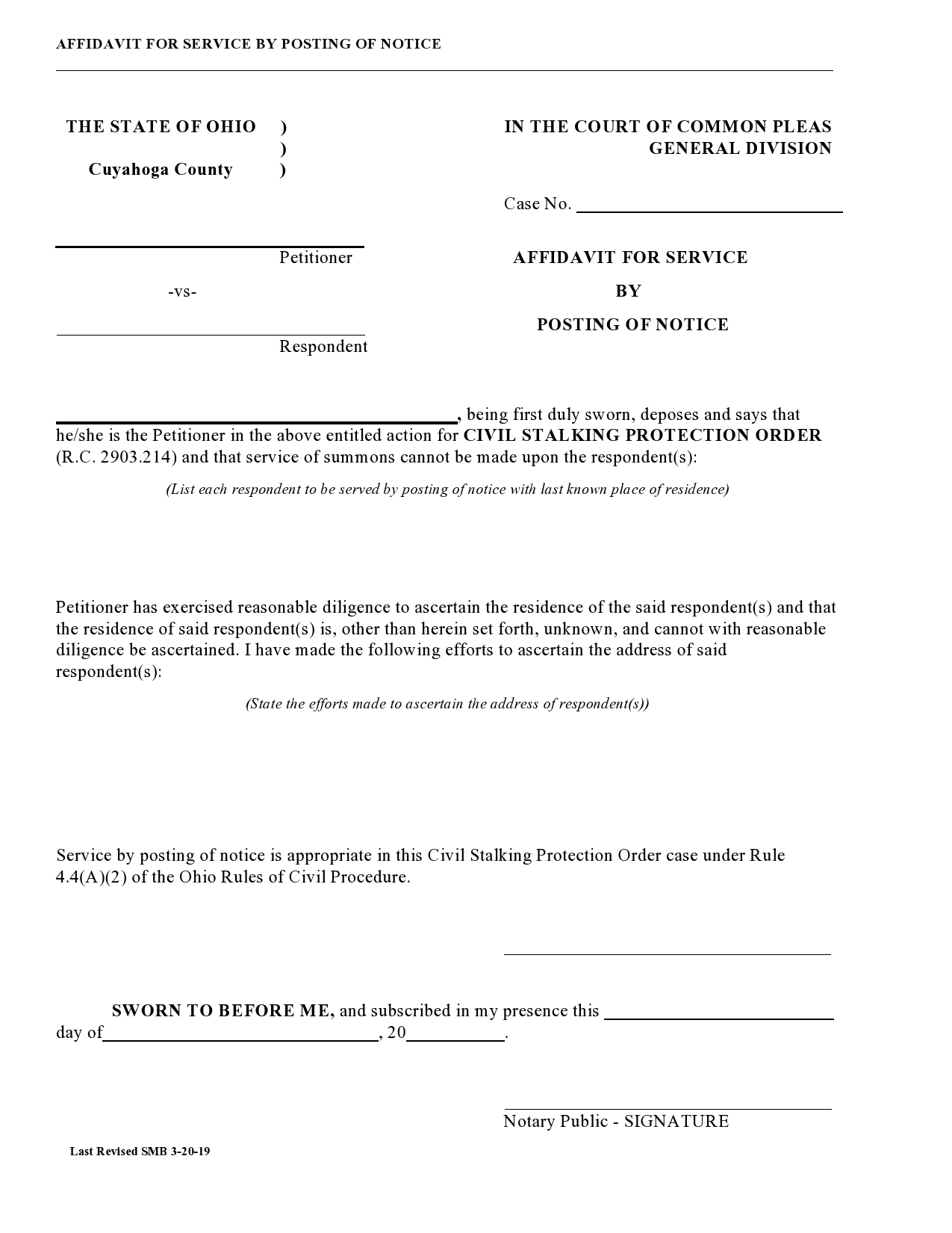 Free proof of service form 36