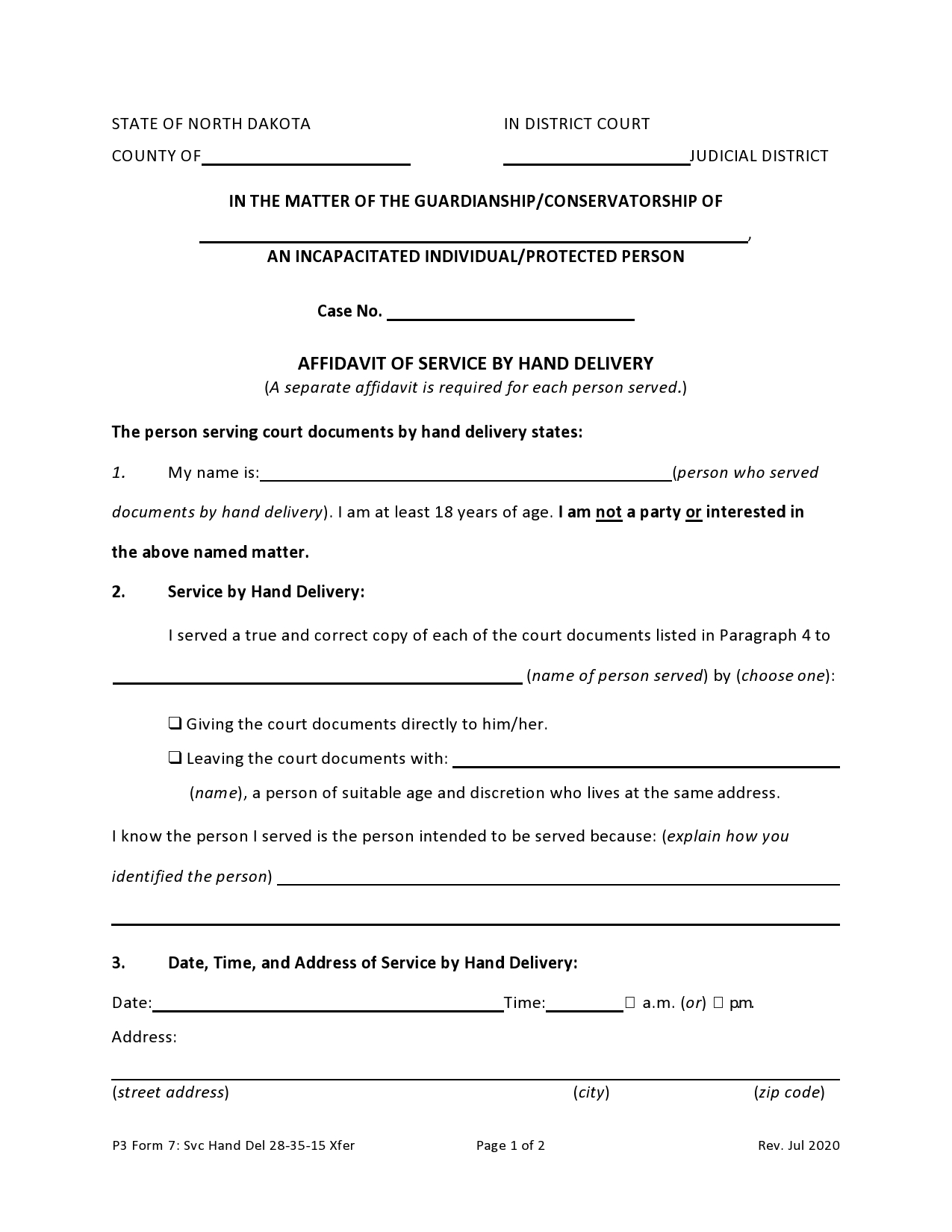 Free proof of service form 40