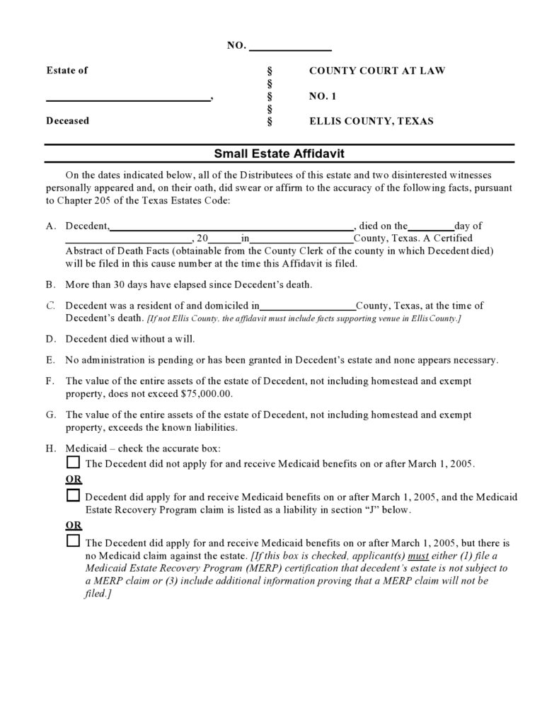 44 Useful Small Estate Affidavit Forms [Printable & Free]