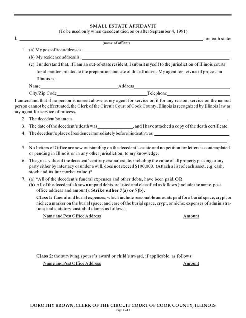 44 Useful Small Estate Affidavit Forms [Printable & Free]