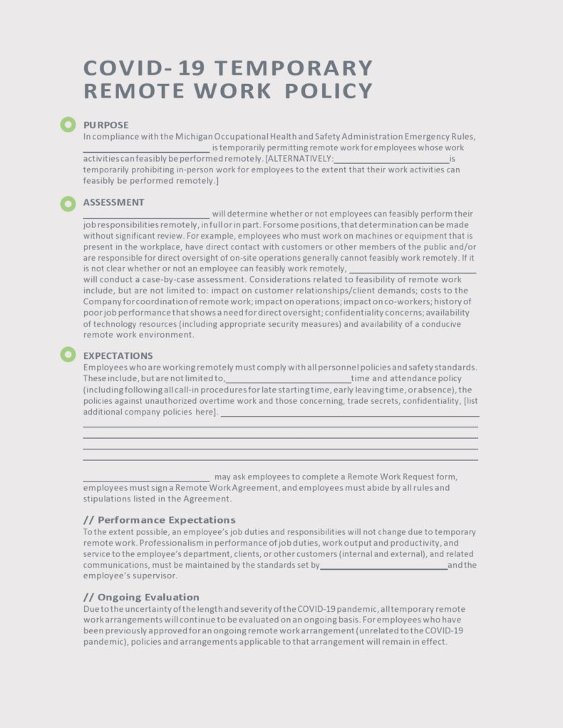 46 Effective Work from Home Policy Templates ᐅ TemplateLab 46 Effective Work from Home Policy Templates ᐅ TemplateLab