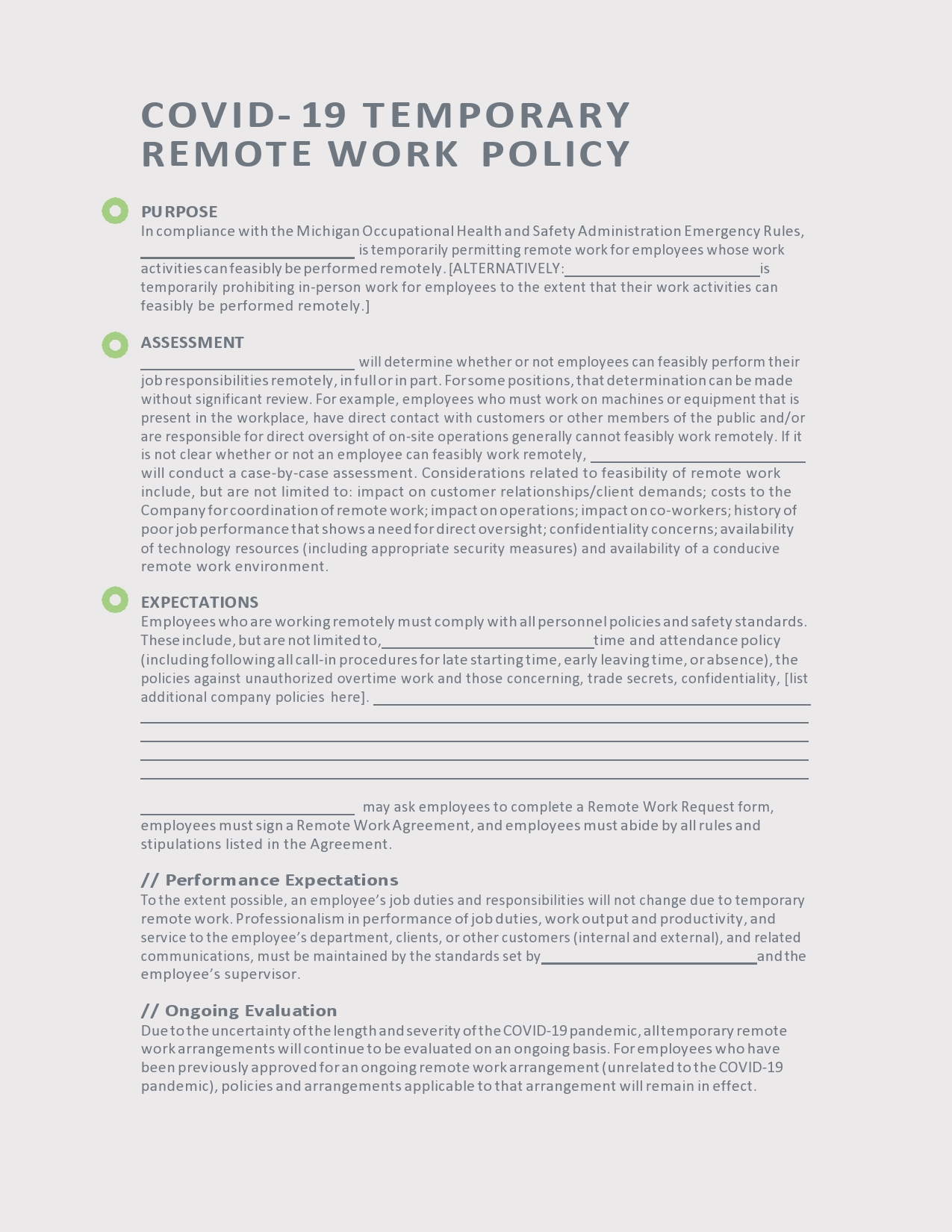 Free work from home policy 09