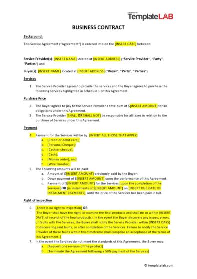 Business Contract Templates