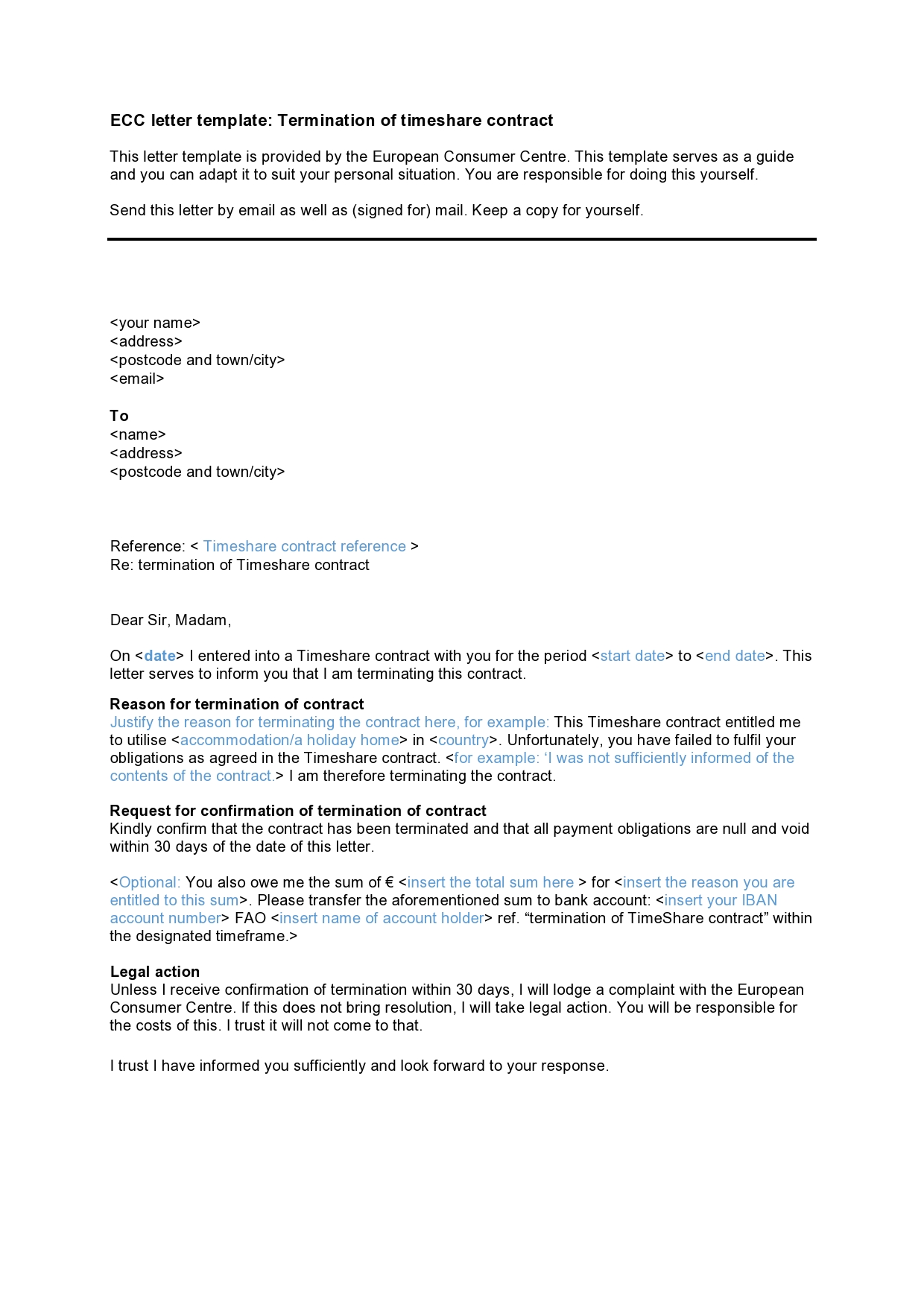 Free contract termination letter 05