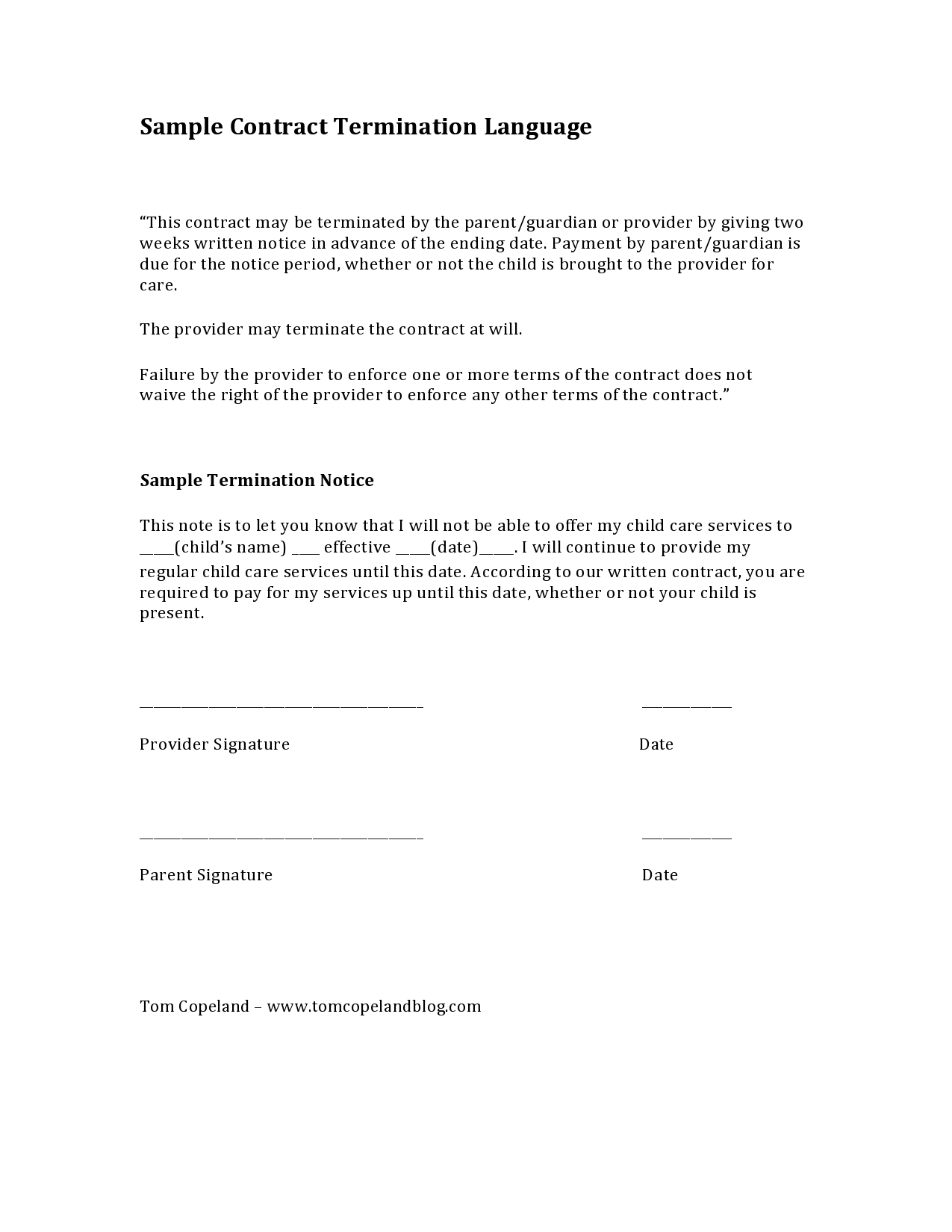 Free contract termination letter 11
