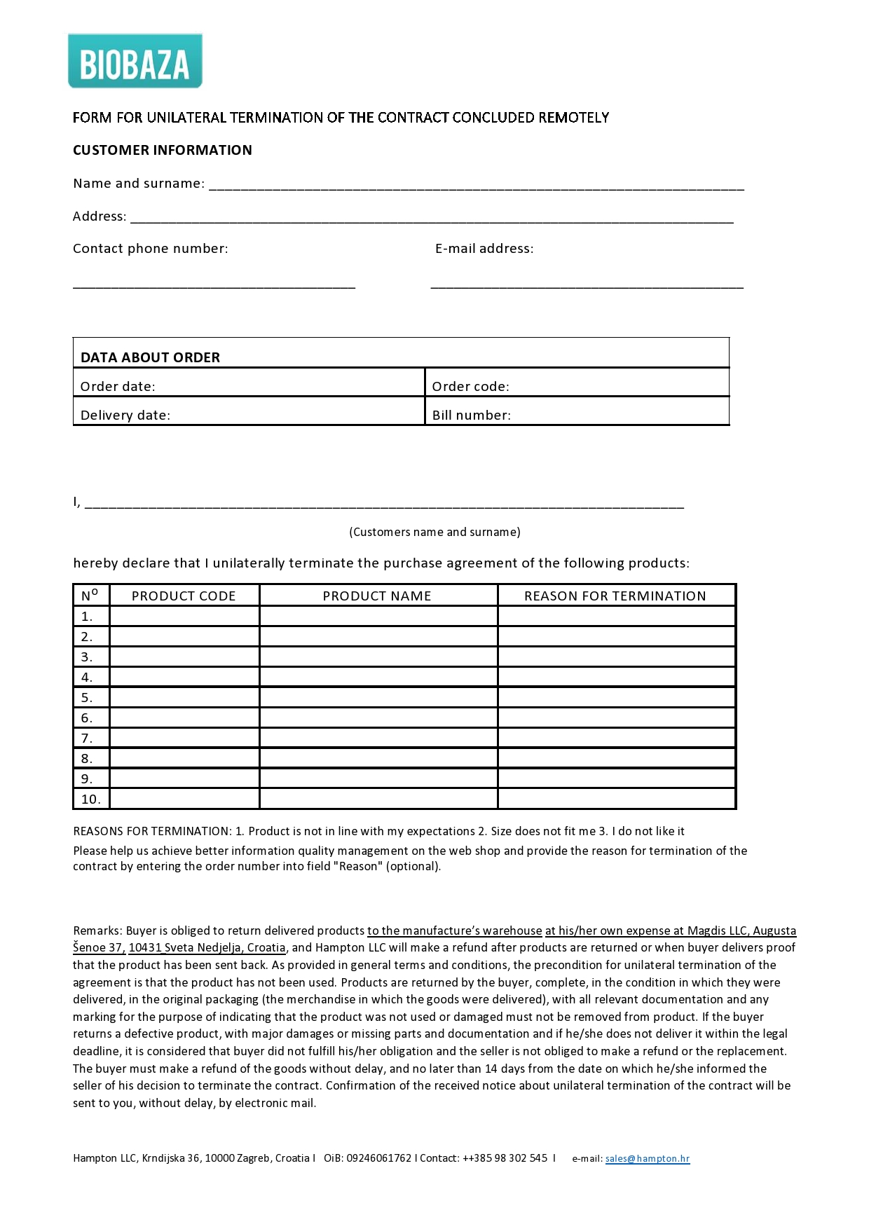 Free contract termination letter 22